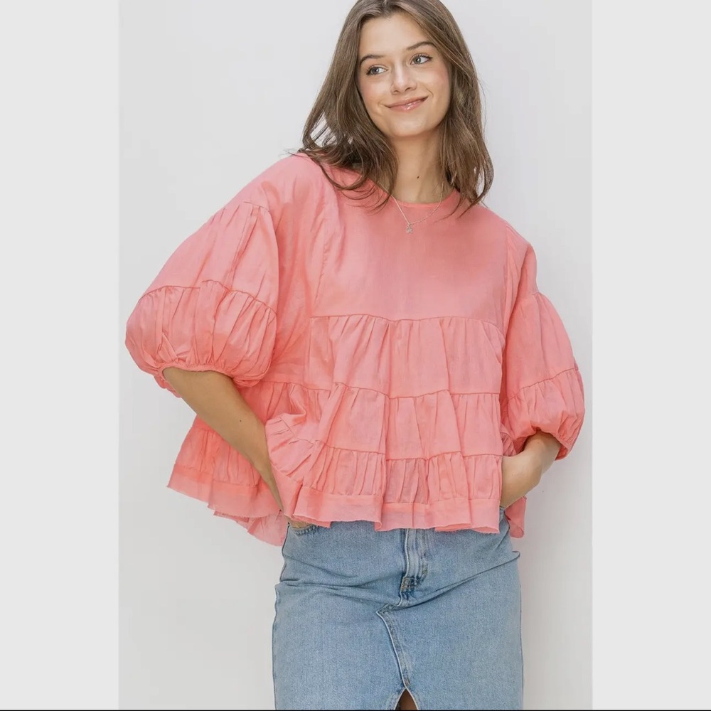 20 BEAUTIFUL SHORT SLEEVE BABYDOLL BLOUSE